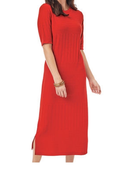 NWOT!  Knit Midi Ribbed Dress - Picture 1 of 4